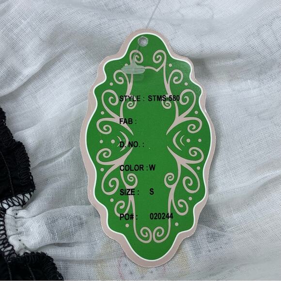 Beautiful! Kimono Cut Floral Dress Size Small Wide 3/4 Sleeves White and Brown - Picture 11 of 12